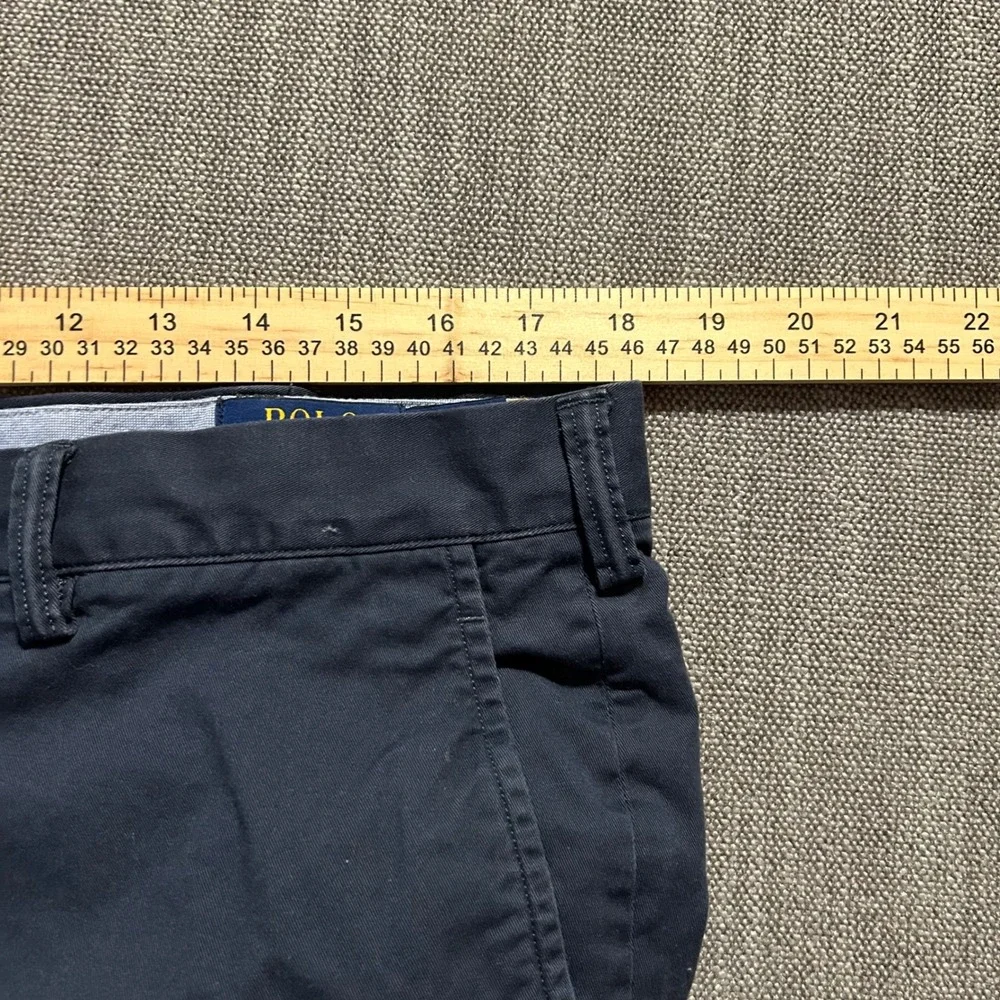 Polo Ralph Lauren Chino Pants Mens 36x30 Navy Blue Stretch Straight Fit Trousers